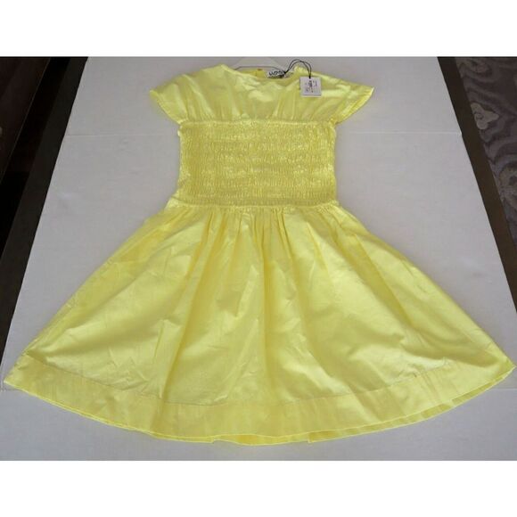 Lusana x Anthropologie SS23 Women's Sz L US 8 Lemon Yellow Demi Mini Dress - Picture 8 of 11
